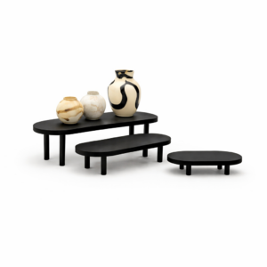 Présentoir Décoratif Noir 3 Niveaux