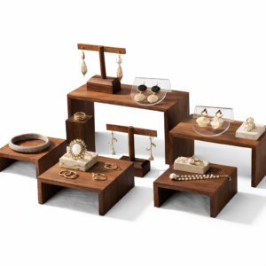 Présentoirs à Bijoux en Bois – Lot de 5