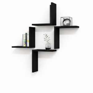 Étagères Murales Design Noires – Lot de 4
